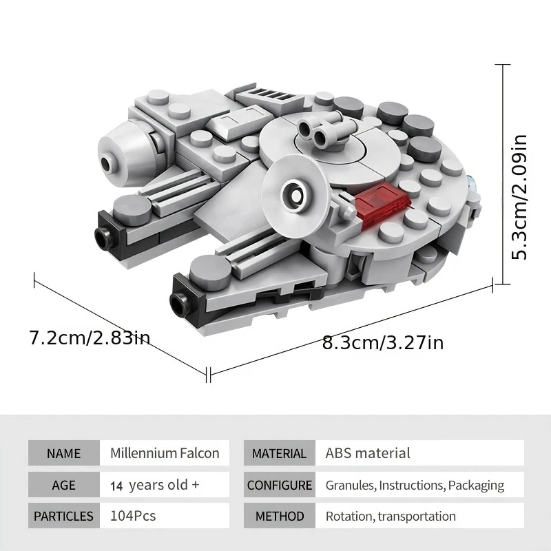 100+pcs Building Blocks Kit Millennium Falcon Fighter Toy Gift Science Fiction series Happy Gift for children adult