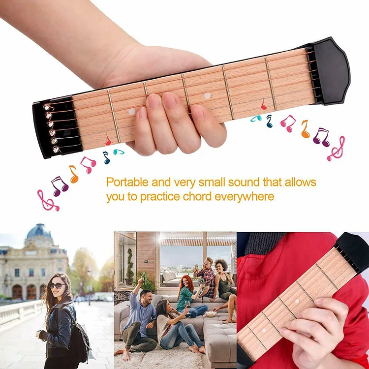 Portable Chord Trainer Pocket Guitar Practice Tools 6-String Musical Instrument Practice Tools for Beginner guitar accessories