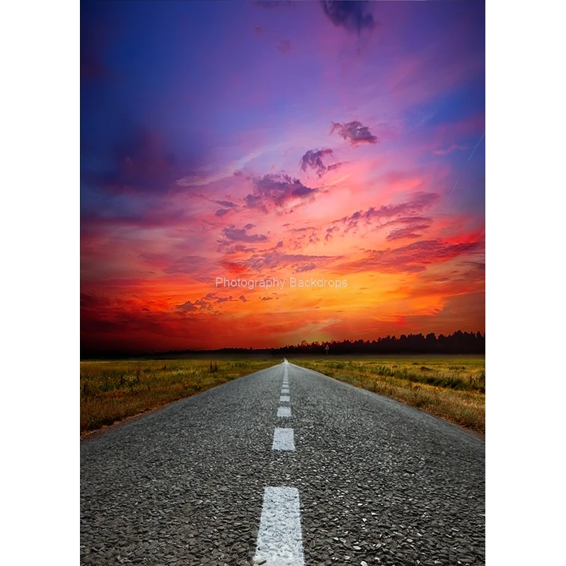 ZHISUXI 고속도로 자연 풍경 사진 배경, 여행 풍경 비닐 사진 배경, 스튜디오 소품, 2162 TKGL-01