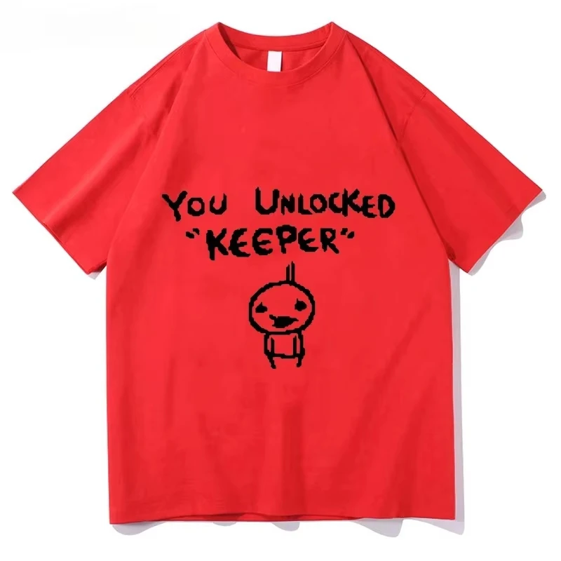 The Binding of Isaac Keeper T-shirt Men Women Cotton Printed Short Sleeve You Unlocked Retro Gaming Streetwear Summer Hot Sale