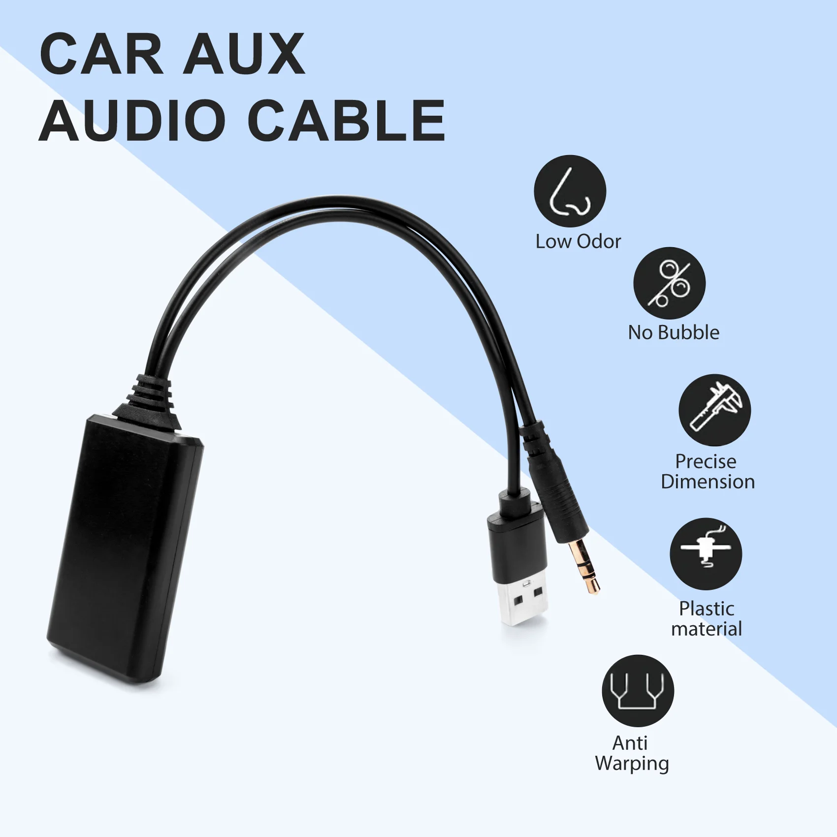 

#749R Car Wireless Bluetooth Module Music Adapter Auxiliary Receiver Aux Audio Usb 3.5Mm Socket For Bmw E90 E91 E92 E93 (Black)
