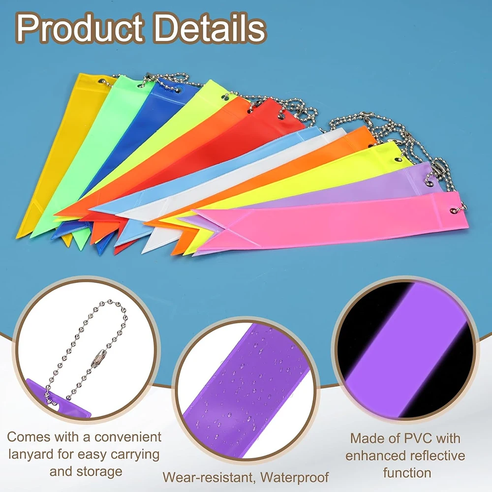 

10PCS Safe Reflective Keychain For Bag Backpack Pendant Strip Ornaments Reflectors For Things Adults Night Safety Accessories