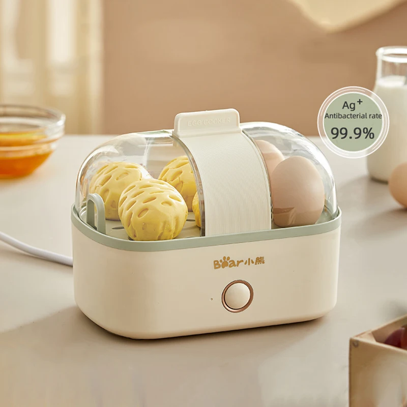 

6 Eggs Electric Egg Boiler Egg Custard Steaming Cooker Mini Breakfast Machine Auto Egg Cookers Portable Steamer Food Warmer 200W