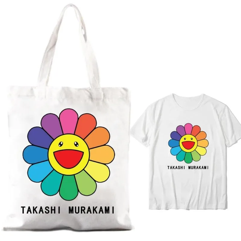 Art T-Takashi M-Murakami Mr ob damskie torebki na ramię para kombinacja ubrań z krótkim rękawem kołnierzyk moda T shirt Man bawełna