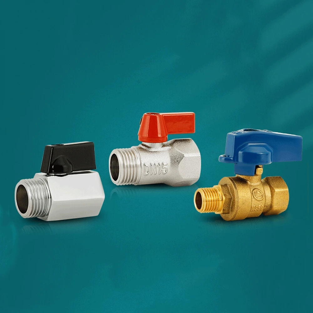 

Micro Pneumatic Valve Accessories 1/8" 1/4" 1/2" 3/4" BSPP Male To Female Nickel Plated Brass Ball Valve Water Gas Oil Port