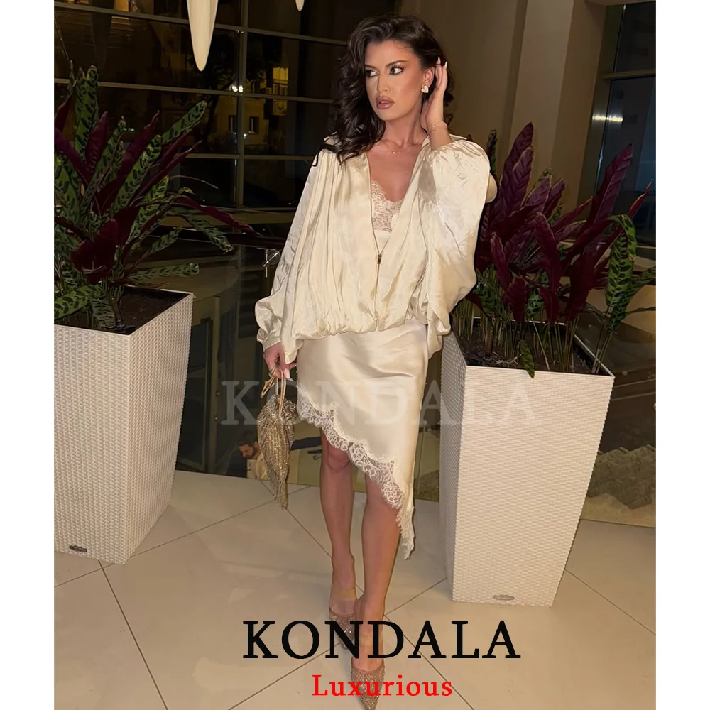 KONDALA noël nouvel an dentelle fête femmes robe col en V Cami dos nu robe mi-longue mode 2025 Y2K fille soirée Club robe