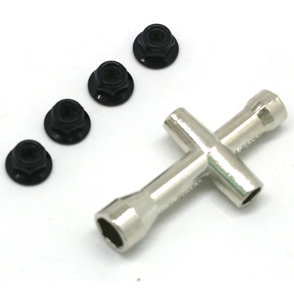 Rc Toys Accessory 4/5/5.5/7mm Cross Wrench Sleeve with M4 Nut for Spanner M4 RC HSP 80132 For Model Car Wheel Tool