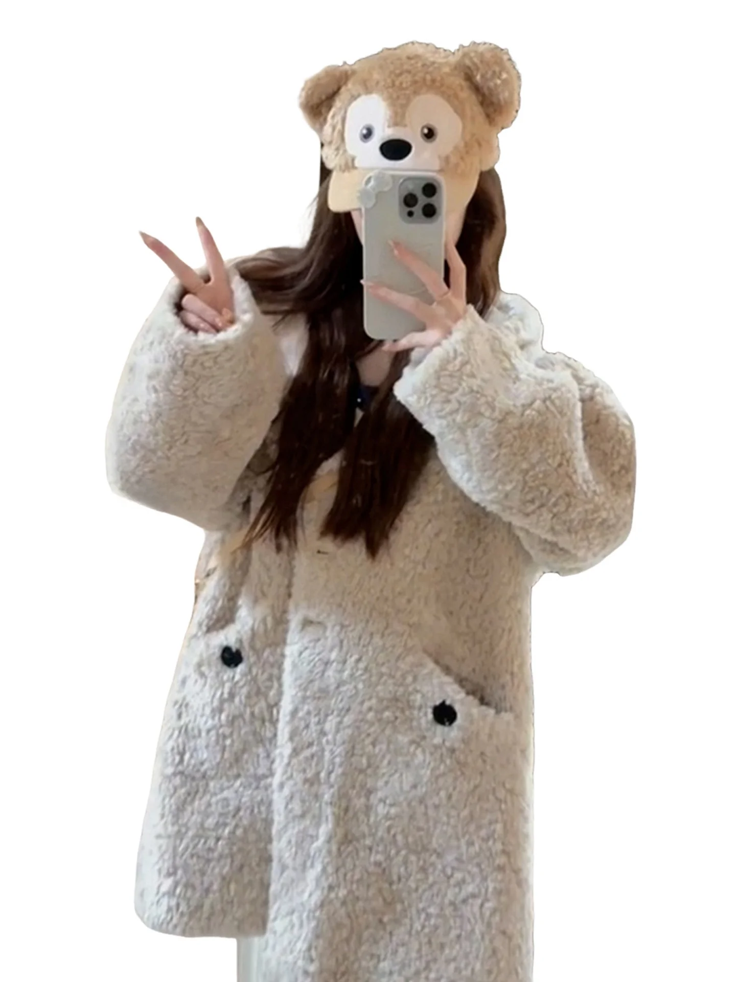 韓国製スレティエンエドラムファーフード付きジャケット レディース秋冬新作ファション イニシャルウィンターコート 暖かいスタンドフィットコート