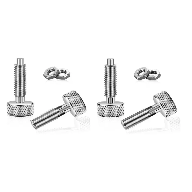 AFOURT-4 Pcs Hand Retractable Spring Plunger Stainless Steel Lock Out M6 Type Quick Release Pins For Rolling Toolbox