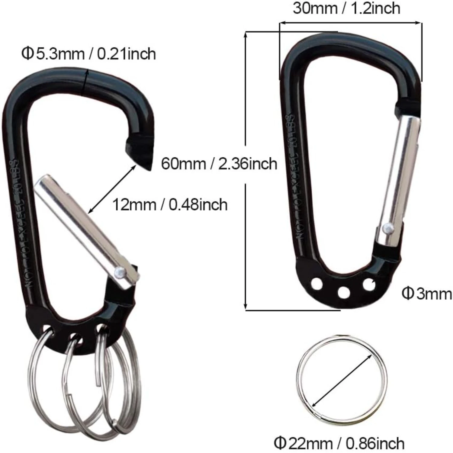 Stylish and Reliable Carabiner Clip Keychains perfect for Everyday Use and Outdoor Activities to keep your keys secure