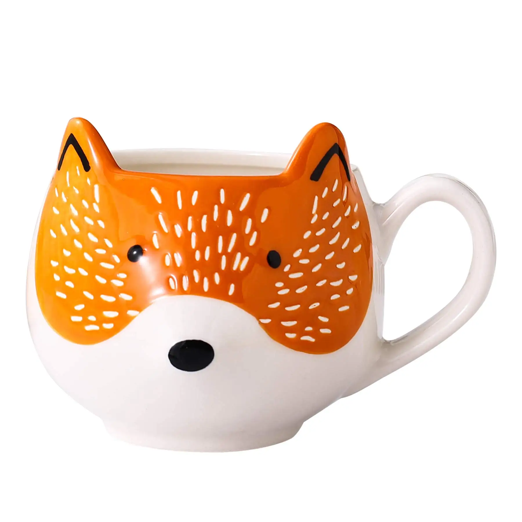 Creative Animal Ceramic Mueg Fox 3D Cartoon Coffee Mugs with Handle Irregular Cups Milk Tea Oatmeal Coffee Mug Cup Office Hom