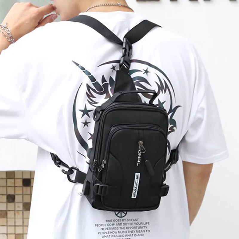 Chest Bag Fashion New Solid Color Male Multifunctional Chest Bag Outdoor Casual Shoulder Bag Large Capacity Crossbody Bag NEW