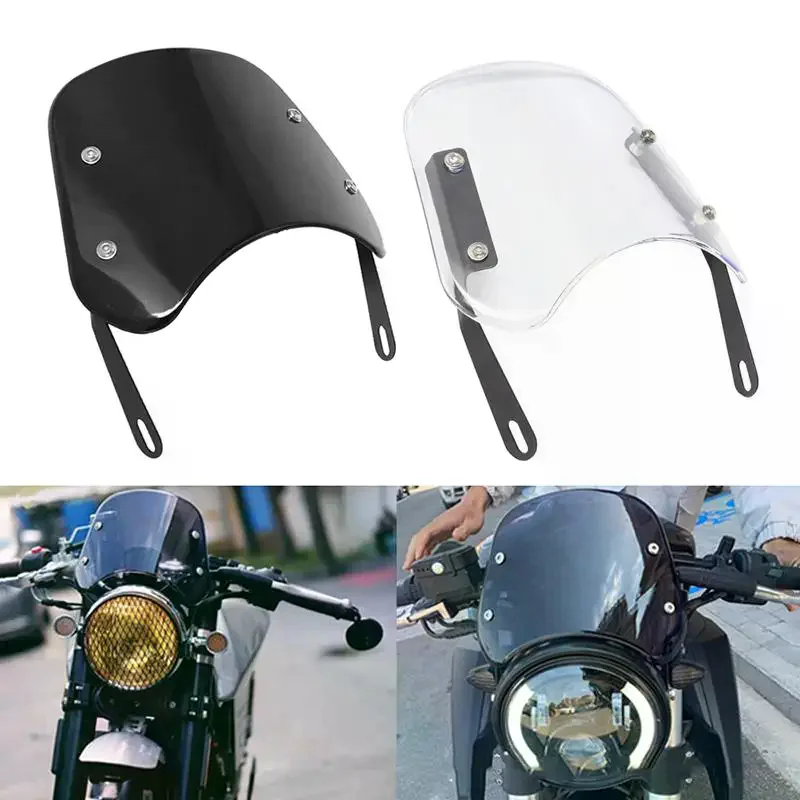 Motorcycle Headlight Windshield Wind Deflector Windscreen Universal For The Most Models