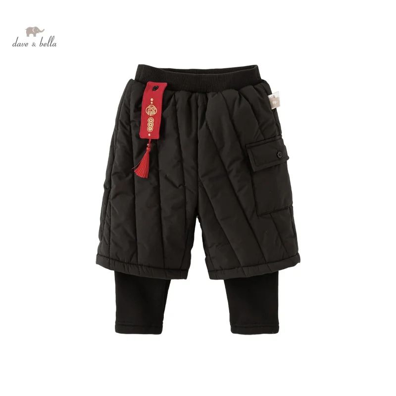 Dave Bella Children Pants 2023 New Winter Boys Girls Casual Fashion Cool Plush Warm Waterproof Pants Outdoor Sport DB4237694