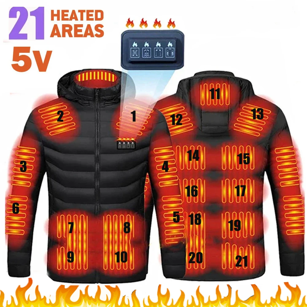 

Heated Jacket Men Women Winter Warm USB Heating Jackets Coat Smart Thermostat Heated Clothing Waterproof Warm Jackets Outdoor