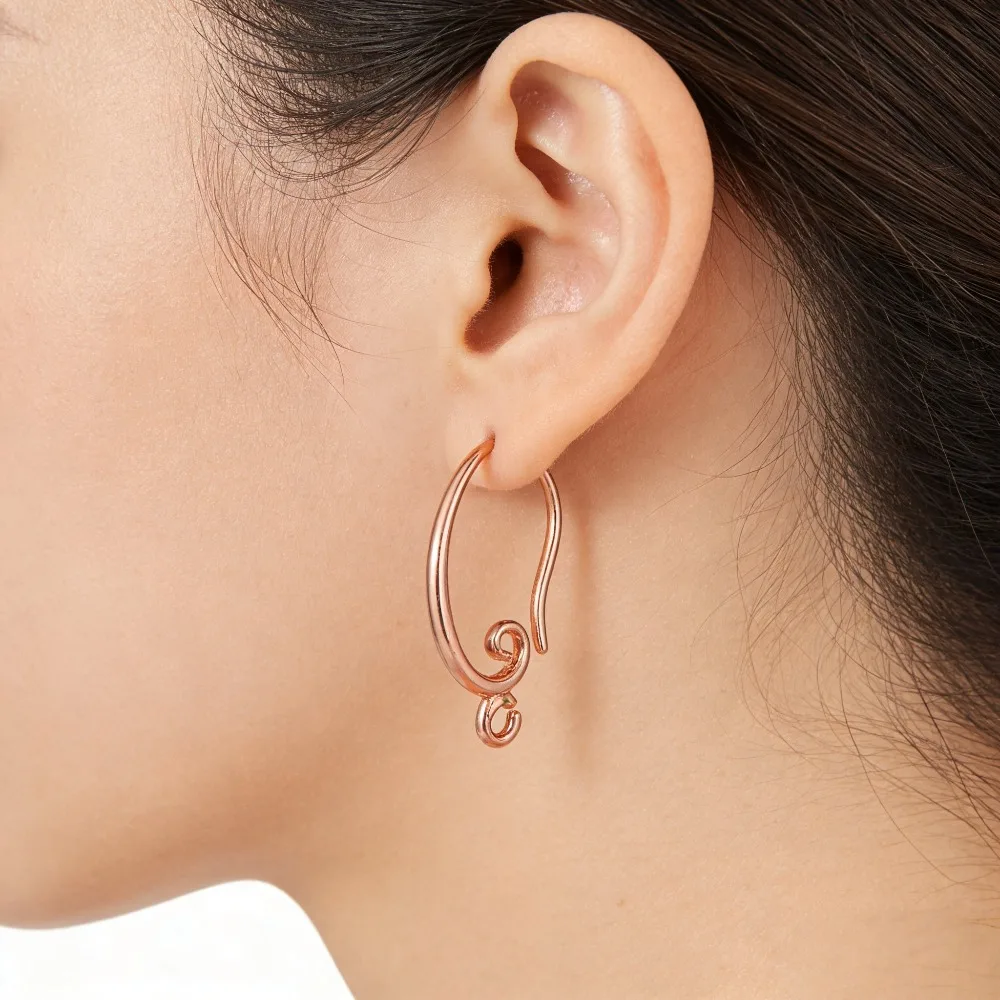 20pcs Earring Hooks Plated Brass Earwire with Qgou Loop Fren Rose Golden White