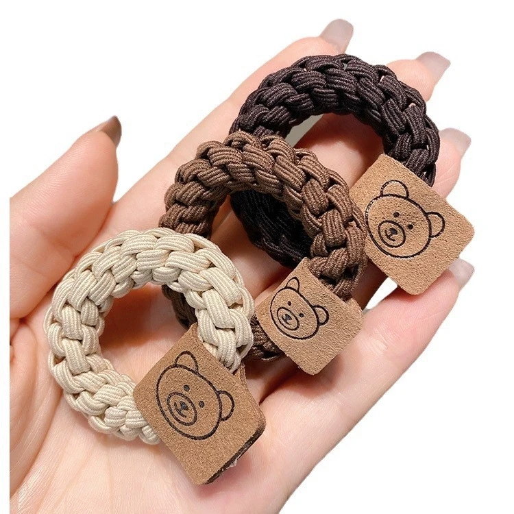 عصابة رأس مرنة عالية مربوطة مع حلقة شعر صيفية للنساء شريط مطاطي بسيط للنساء على شكل ذيل حصان وحبل شعر من الجلد