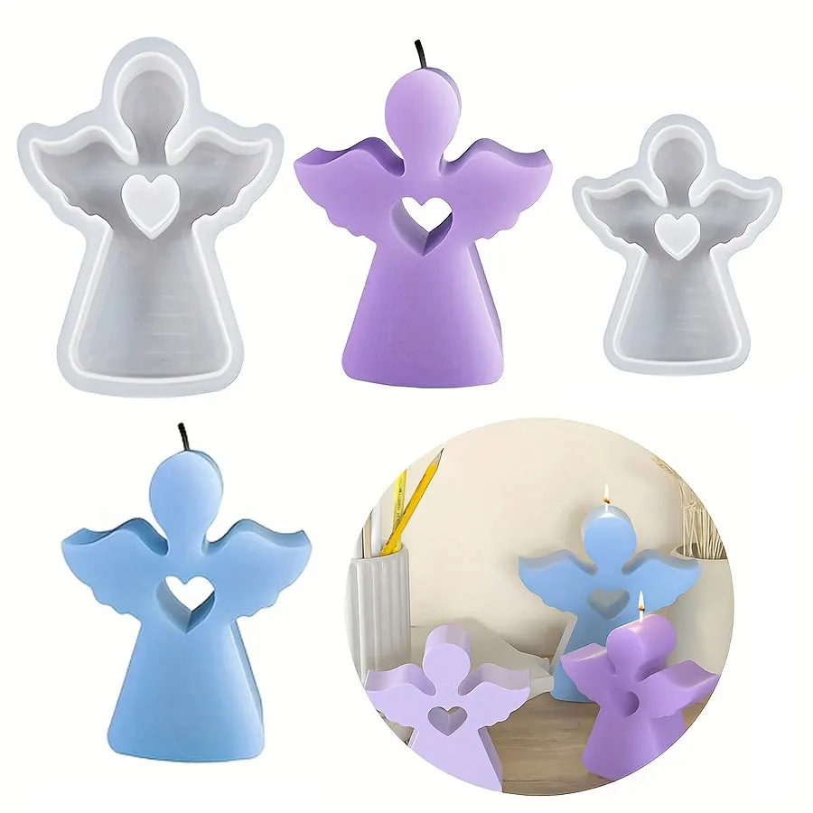1/2 Stück Engel-Duftkerzen-Silikonform, DIY 3D-Liebesengel-Harz-Dekorationsform, geeignet für DIY-Handarbeiten, handgemachte Geschenke