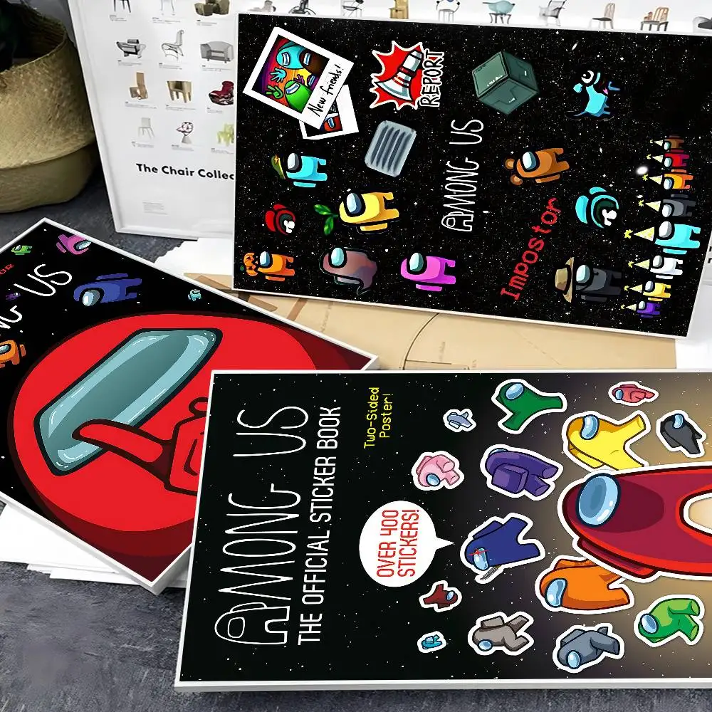 A-Among U-Us لعبة الفيلم لزجة الملصقات الرجعية كرافت ورقة ملصق DIY غرفة بار مقهى الجمالية الفن طلاء جدران