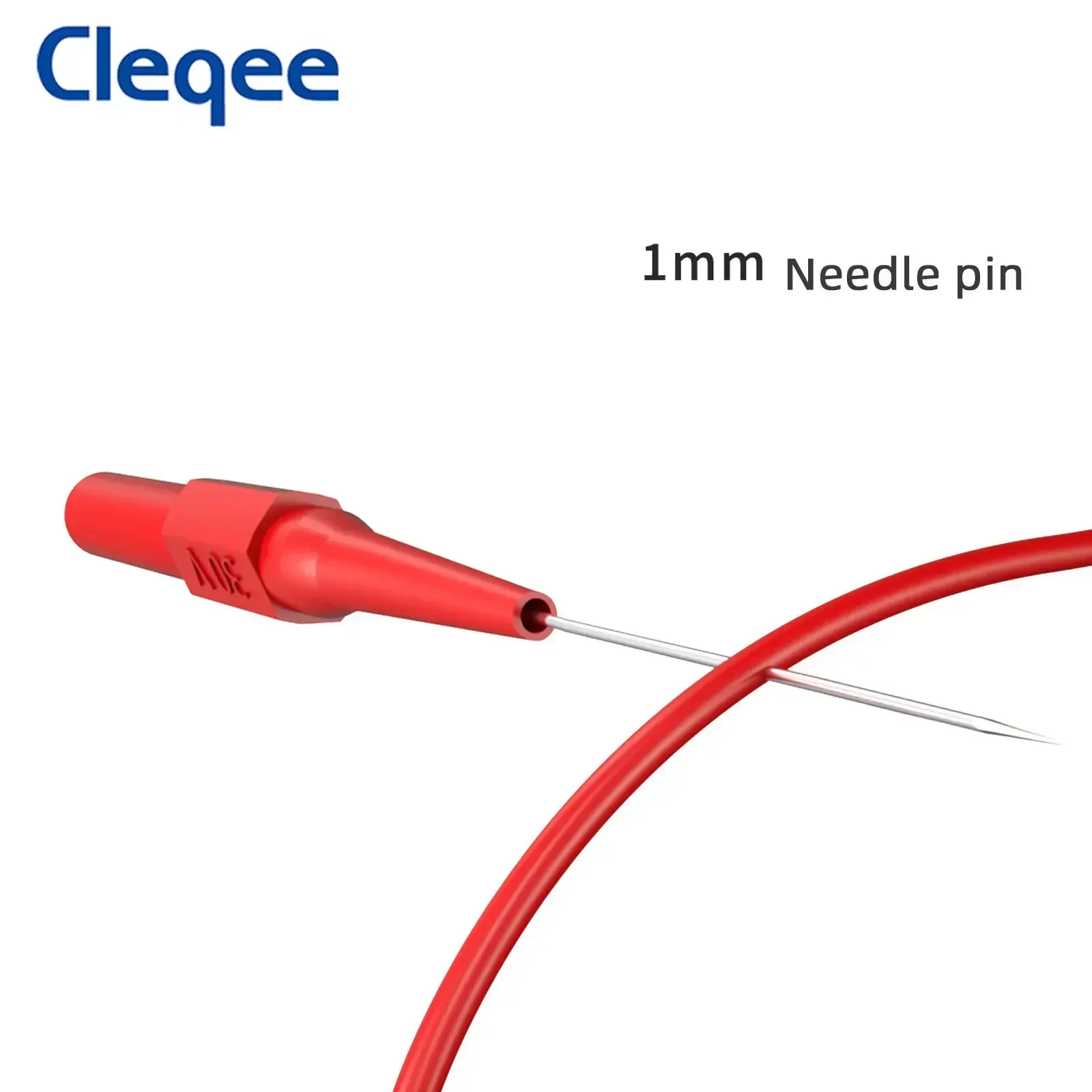 Cleqee 10pcs P30009+ 1mm Test Probe Needle Long Insulated Back Probe Pin Non-destructive Stainless Puncture Probe 4mm Jack