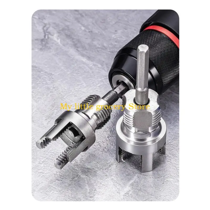 D5BD Practical Carbon Steel Plumbing Tool Drill Adapter Pipes Threaders For Simultaneous Internal External Thread Creation