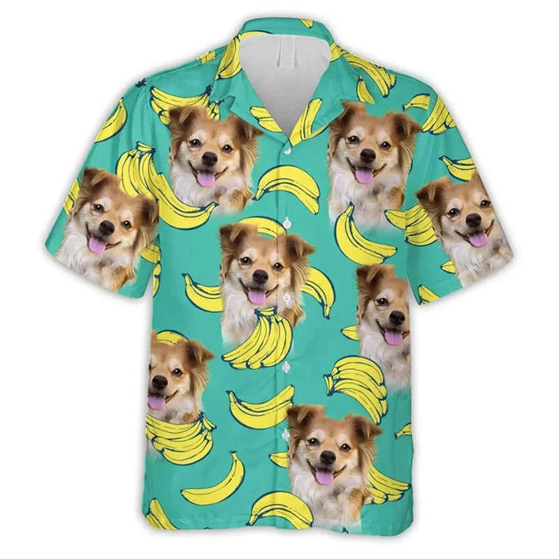 Harajuku Summer New 3D Cute Animal Doggy Dog Printing Shirts Dogs Graphic Short Shirts Men Fashion Funny Blouses Clothing Shirts