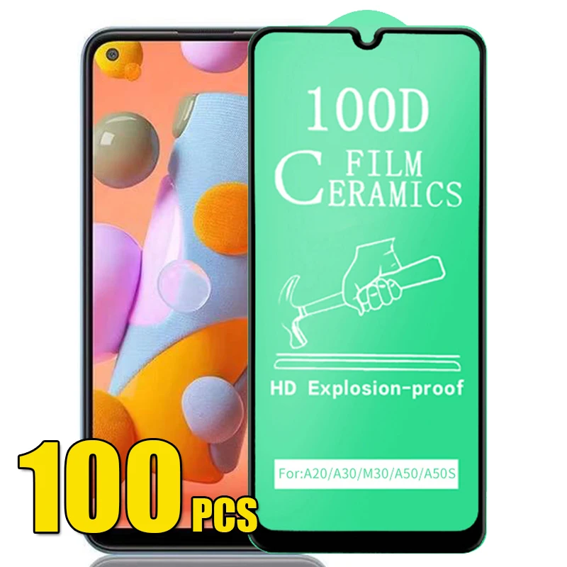 100pcs 100D Ceramics Film HD Screen Protector Anti Shock Full Glue Cover For Samsung Galaxy A06S A06 A16 A26 A36 A56