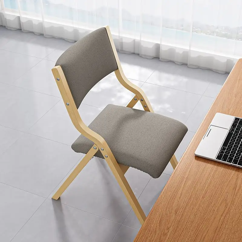 

Foldable Vintage Solid Wood Chair with Backrest - Minimalist, Portable Design for Home, Office & Dining Spaces