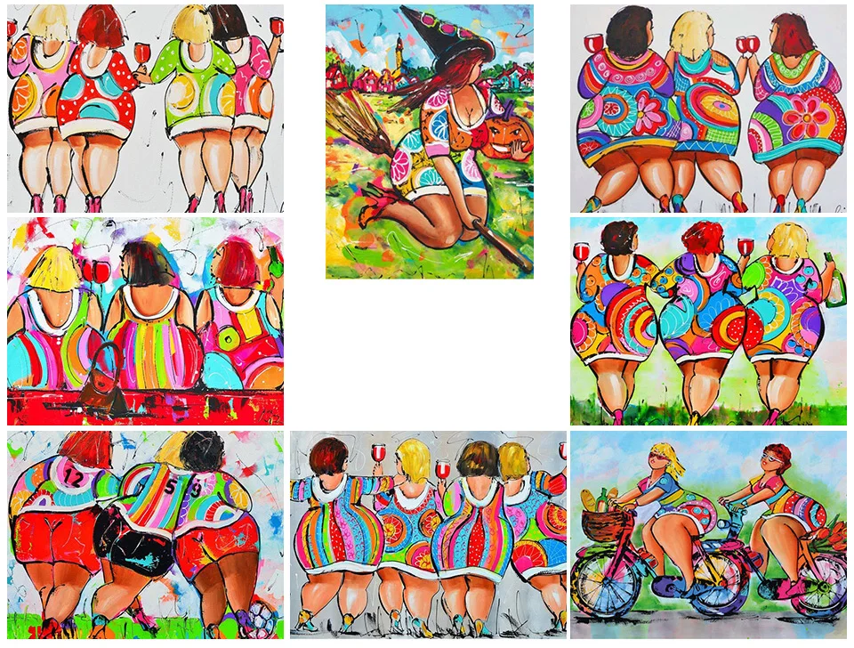 5d fat lady diamond painting full diamond mosaic set cartoon woman diamond embroidery cross stitch home decor drop shipping