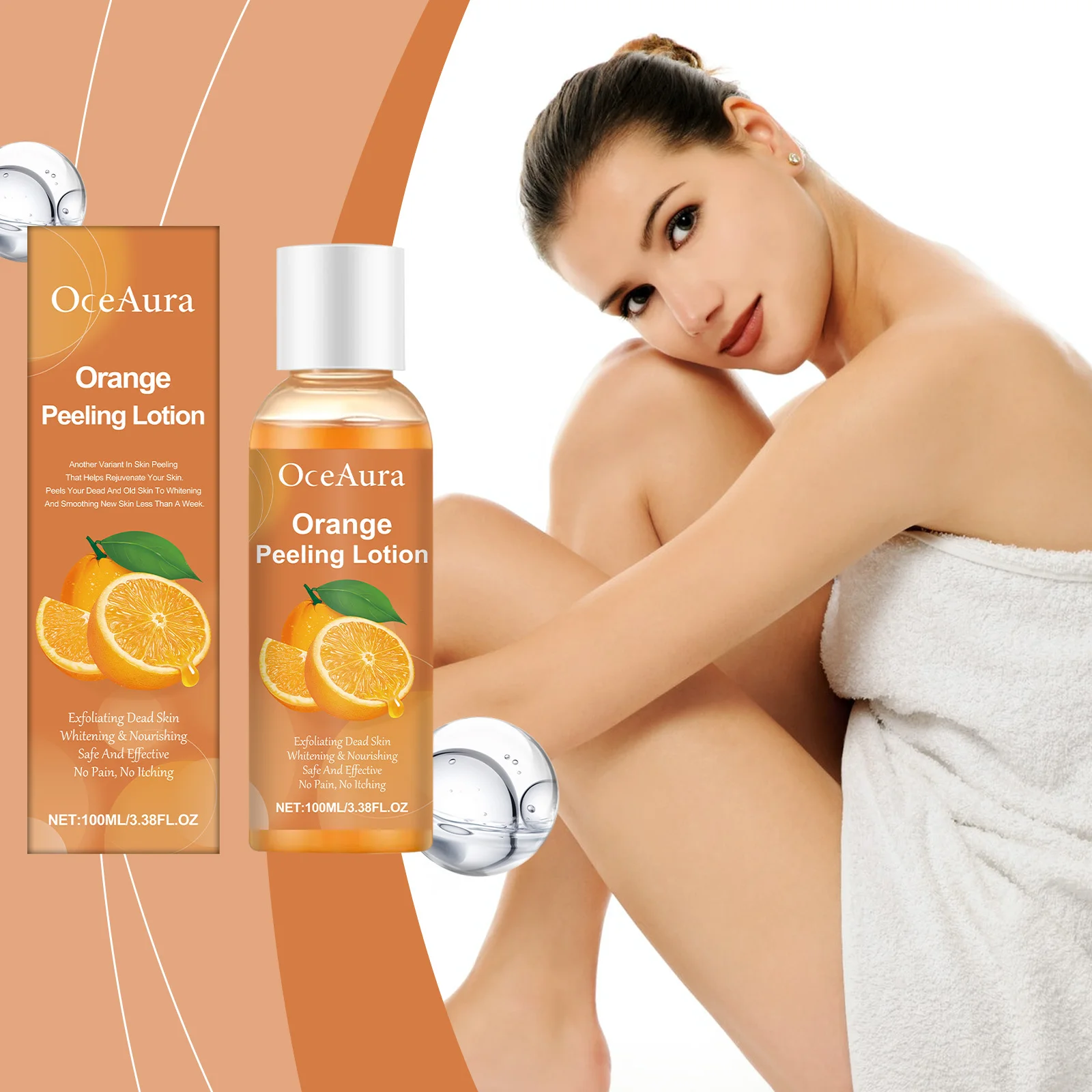 오렌지 껍질 각질 제거 에센셜 오일은 노화된 케라틴과 각질을 부드럽게 제거하고 피부를 매끈하게 해주고 에센셜 오일을 마사지해줍니다.