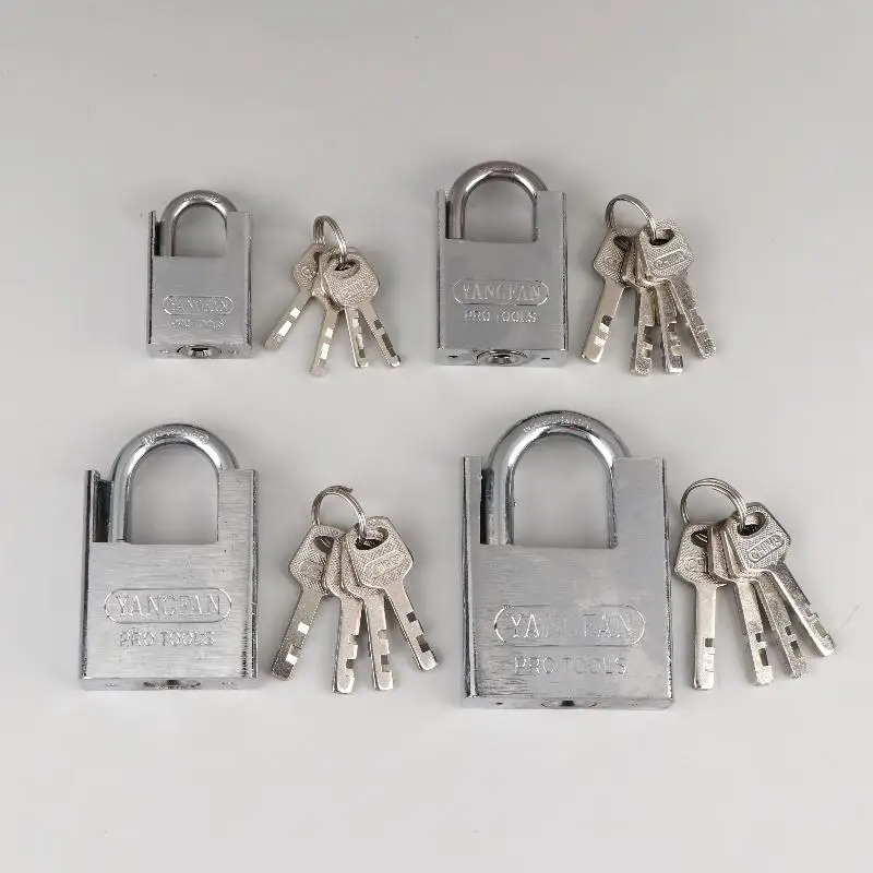 1 Set Heavy Duty Stainless Steel Padlock Anti Cut Hardened Shackle 3 Keys For Garage Gate Shed Warehouse Outdoor Security