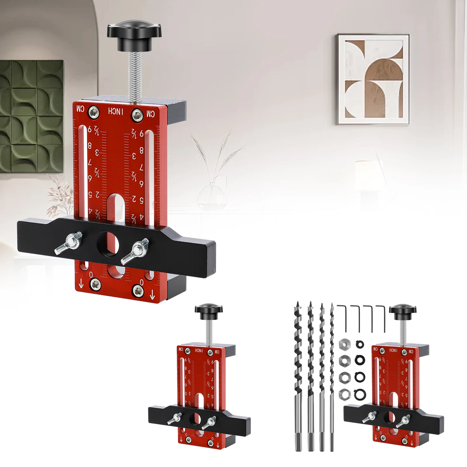 

Cabinet Door Mounting Jig Adjustable Cabinet Door Installation Locator Aluminum Alloy Hinge Installation Jig Tool Portable