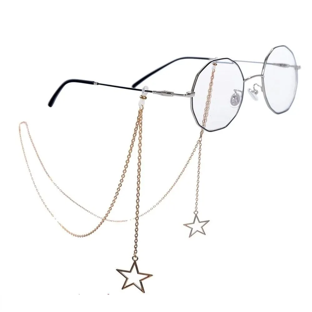 

Metal Hollow Star Sunglasses Chain Women Vintage Sunglasses Reading Glasses Straps Lanyard Eyewear Holder Neck Strap Mask Chain