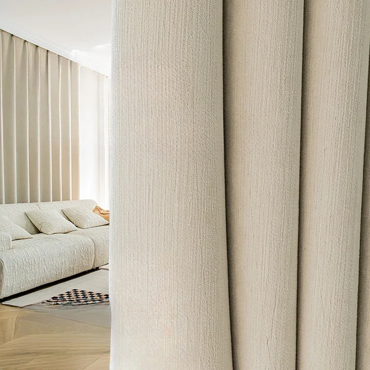 

Cream Velvet Curtains Blackout Chenille Curtains Bedroom Living Room French Light Luxury Style Curtains