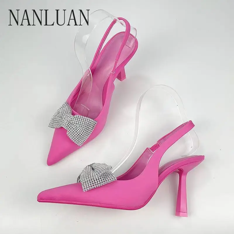 

2024Boutique High Quality Banquet Sandals New High Quality Solid Color Best Selling Women's Shoes Stiletto Trend Fashion Sandals