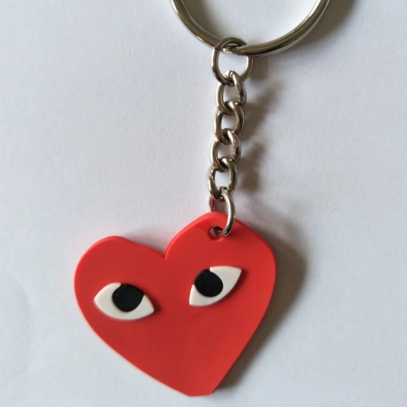 custom heart-shaped red key chain