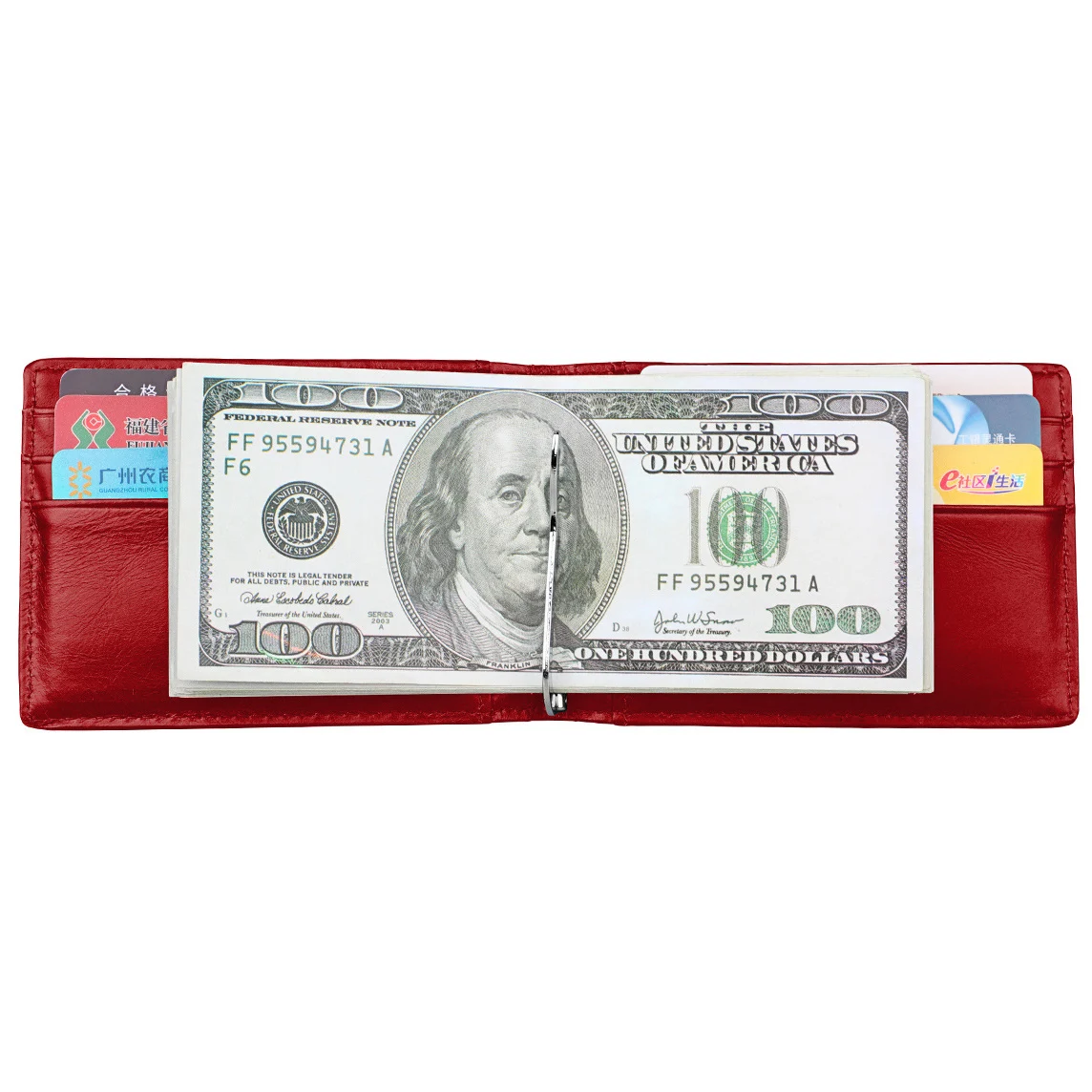 Inventory Magnet Money Clip Slim Leather Wallet Front Pocket Rfid Blocking Card Holder