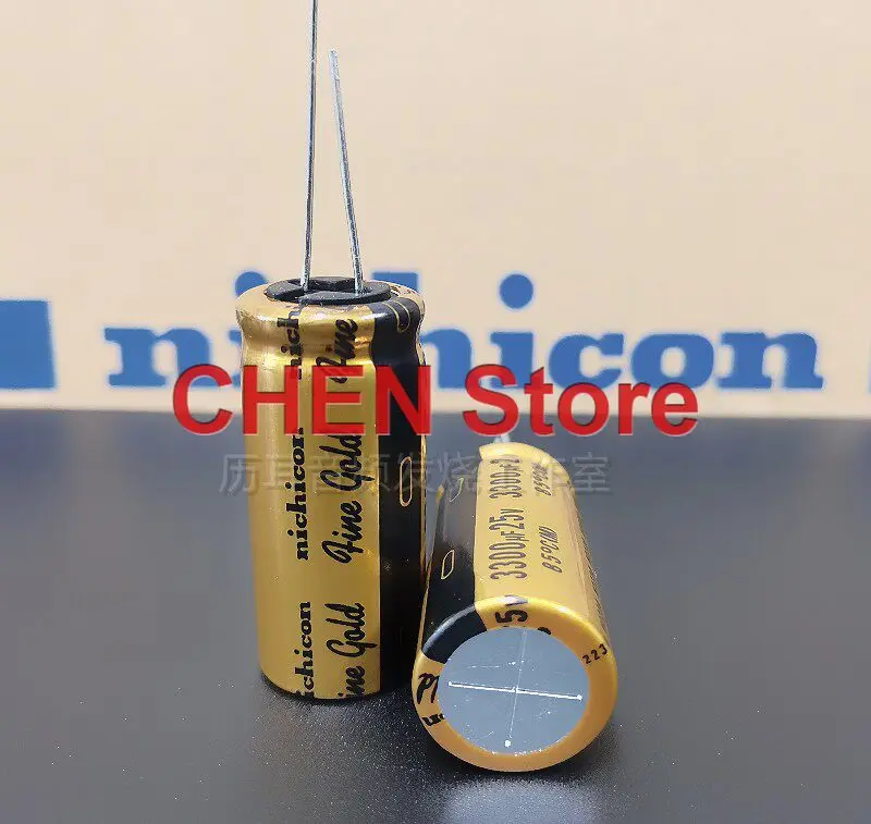 4PCS/10PCS original NICHICON FG 3300UF 25V 18X40MM 85C fine gold audio electrolytic capacitor 25V3300UF free shipping