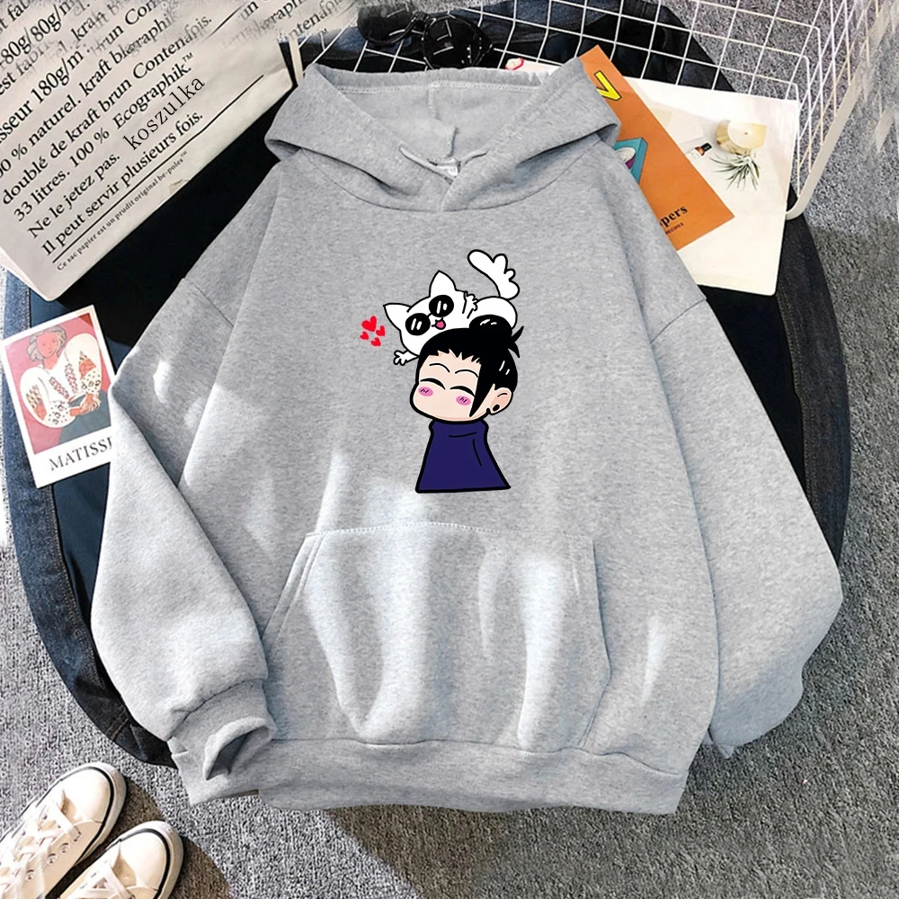 Geto Suguru and Gojo Cat in Love Anime Jujutsu Kaisen Hoodie 2023 Women Harajuku Hoodies Unisex Kawaii Vintage Sweatshirts Korea