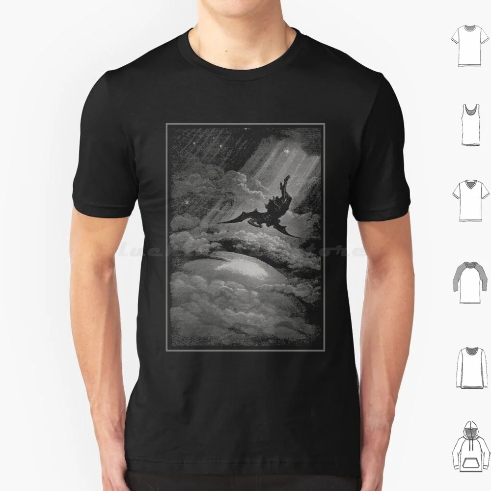 T Shirt 6xl Cotton Cool Tee Dore Gustav Dore Art History Fine Art Satan Lucifer Dark Arts Gloom Gloominati Fall Heaven