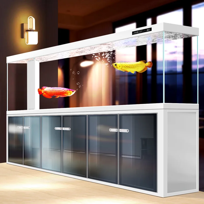 Luxury Float Glass Eco-Friendly Energy Saving Ultra Quiet Transparent Circulating Bottom Filtration Titanium Magnesium Aquarium