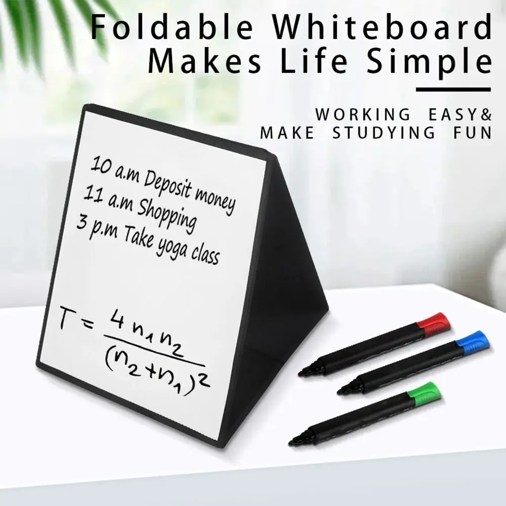 Small Foldable Drawing Board Portable Reusable Whiteboard Erasable Standing Memo Students
