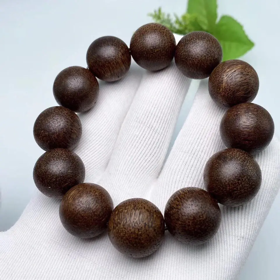 UMQ Pure natural Vietnam Nha Trang Fuson Red Clay Agarwood Buddha Beads Bracelet Charm Couple\'s Bangle High-Grade Jewelry Gifts