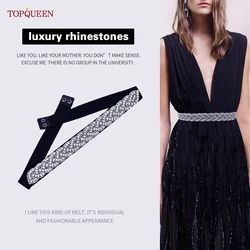 TOPQUEEN S216-D Fashion Women Belts  Female's Shiny Luxury Diamonds Sash Party Dress Girls For Skirts