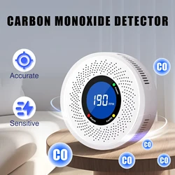 Smart Carbon Monoxide Detector with Large LCD Display Replaceable Battery Operated Household CO Detector Alarm for Home Kitchen