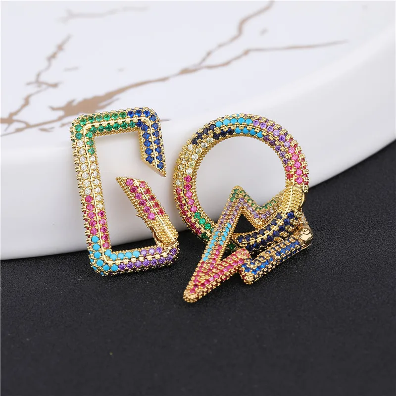 

DIY Jewelry Making Supplies Pendant Accessories Cubic Zirconia Spiral Lock Screw Clasps for Carabiner Necklace Jewelry Handmade