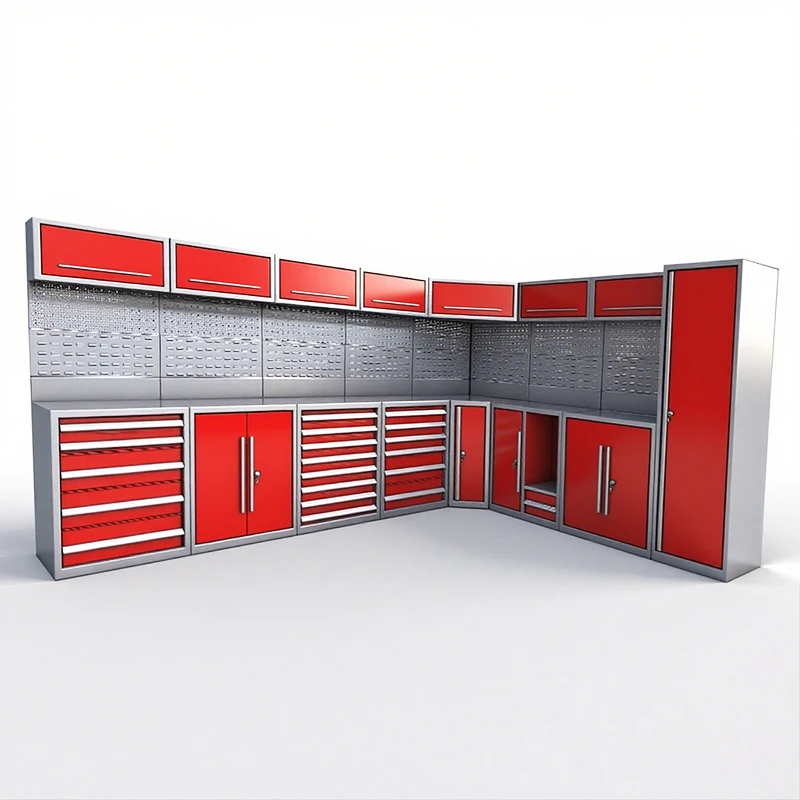 Garage Tool Cabinet Workshop Storage Heavy Steel Workbench Rolling Toolbox Combined Workstation Organizer Unit