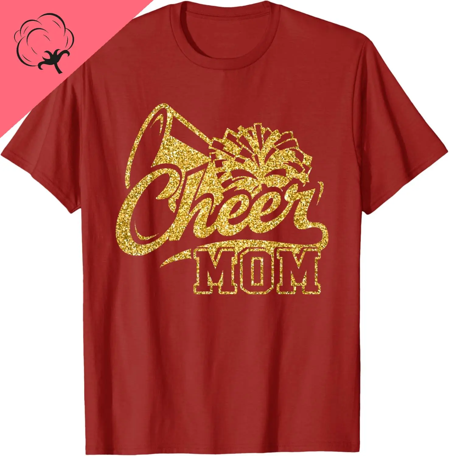 Cheer Mom Biggest Fan Cheerleader Cheerleading Mother's Day T-Shirt Cotton  Custom Printed Graphic T Shirts Camiseta Hombre