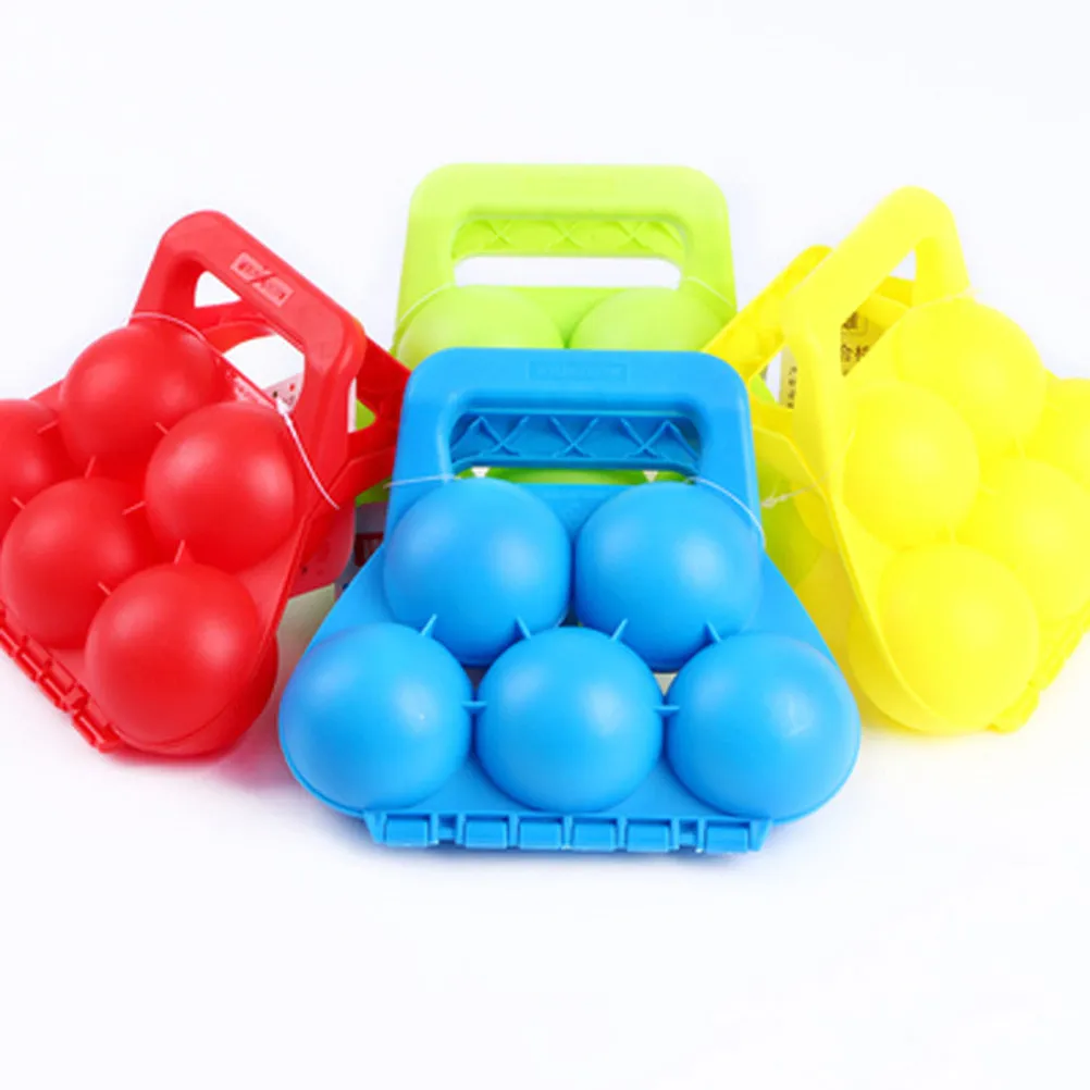 

4pcs Maker Non-Slip Handle For Kids Winter Outdoor Fun Plastic Tool Snow Sand Mud Ball Making Children Swimming Pool