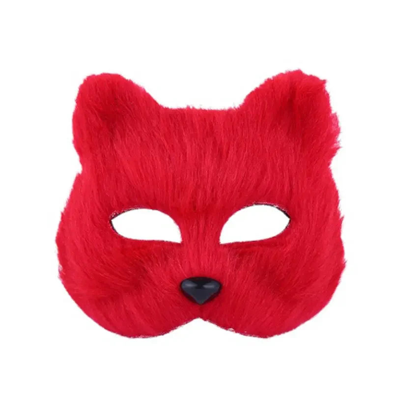 Fuchs form halbes Gesicht Augen maske Nachahmung Katzen haar Weihnachten Karneval Party Cosplay Maske Halloween Kostüm Requisiten männliches weibliches Spielzeug